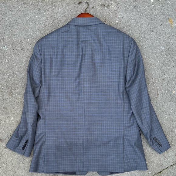 MICHAEL KORS MEN Classic Fit Wool Blend Stretch Suit Jacket PANTS SET PLAID BLUE - Picture 10 of 16